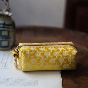 Yunjin Fabric Coin and Key Holder Mini Pouch Wallet - SinoCultural -- PWCD188-2