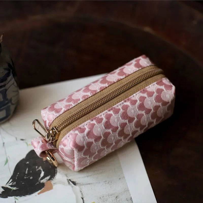 Yunjin Fabric Coin and Key Holder Mini Pouch Wallet - SinoCultural -- PWCD188-2