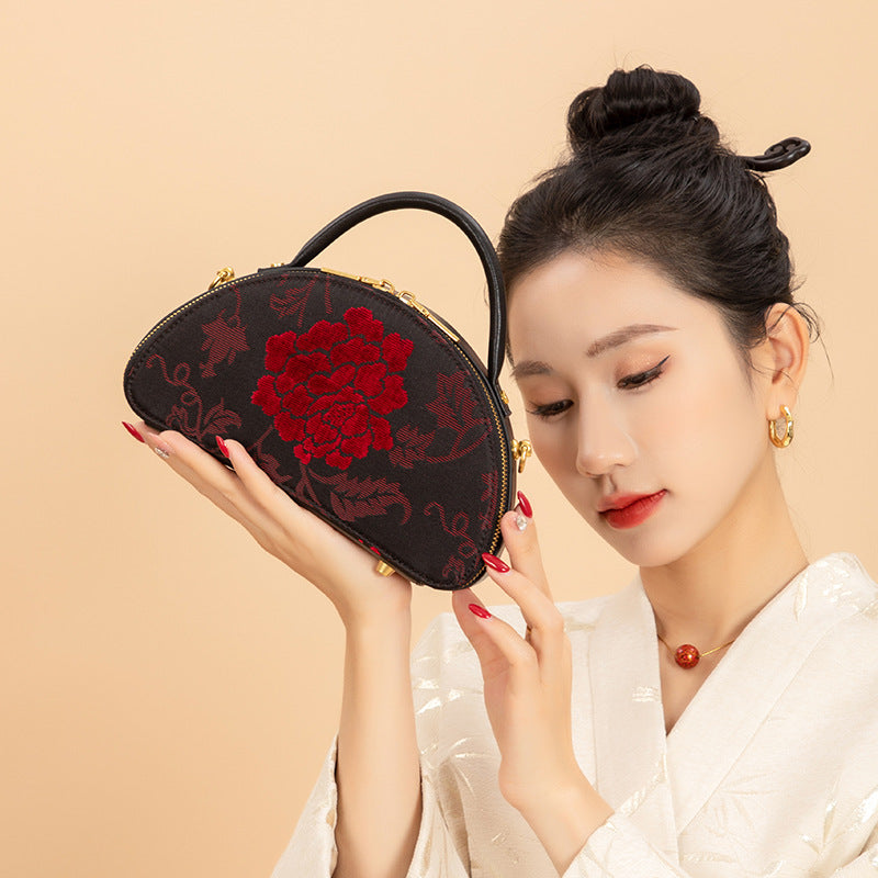 Vintage Velvet Silk Single Shoulder Bag New Chinese Style Handbag Bag