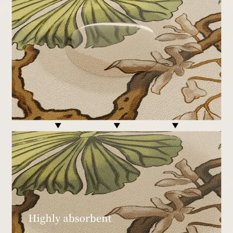Chinoiserie Retro Spring Floral Tea Table Drying Mat - SinoCultural -- TM008A15