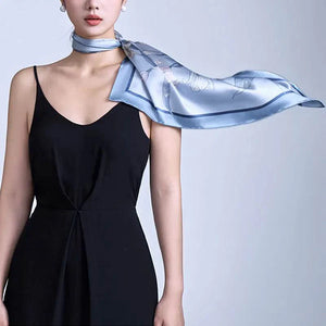 100% Mulberry Silk Summer Lily Square Scarf 70 x 70 Cm - SinoCultural -- SS024-1