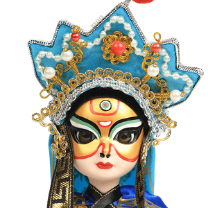 6-Inch Vintage Chinese Dolls - Handcrafted Sichuan Opera Face-Changing Yellow Art - SinoCultural -- QQ0666