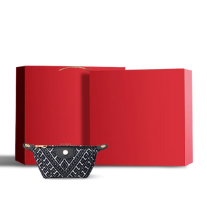 Blue Zhuang Brocade Mini Wallet in Red Gift Box
