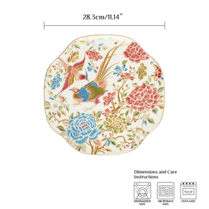 11-inch square dinner plate dimensions diagram (28.3 cm).