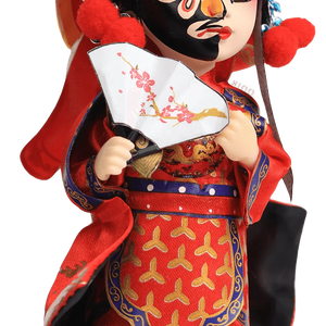 6-Inch Vintage Chinese Dolls - Handcrafted Sichuan Opera Face-Changing Red Art - SinoCultural -- QQ0665