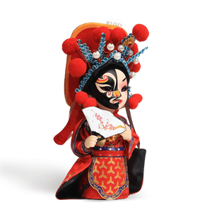 6-Inch Vintage Chinese Dolls - Handcrafted Sichuan Opera Face-Changing Red Art - SinoCultural -- QQ0665