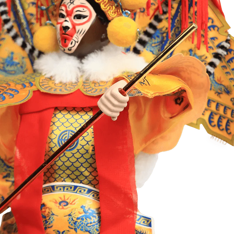 12-Inch Vintage Chinese Dolls - Handmade Peking Opera Wukong Art Collectible - SinoCultural -- JH1256