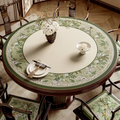 Chinoiserie luxury emerald green floral round table mat.