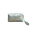 Pastel Green Chinoiserie Brocade Clutch Wallet - Exterior Close-Up.
