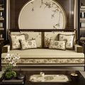 Chinoiserie Magnolia & Longevity Pattern Sofa Slipcover - SinoCultural -- S0C003A9090