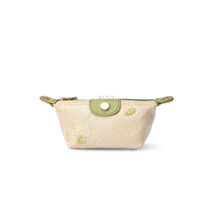 Pastel Green Chinoiserie Vintage Zhuang Brocade Mini Wallet.