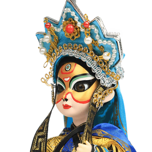 6-Inch Vintage Chinese Dolls - Handcrafted Sichuan Opera Face-Changing Yellow Art - SinoCultural -- QQ0666