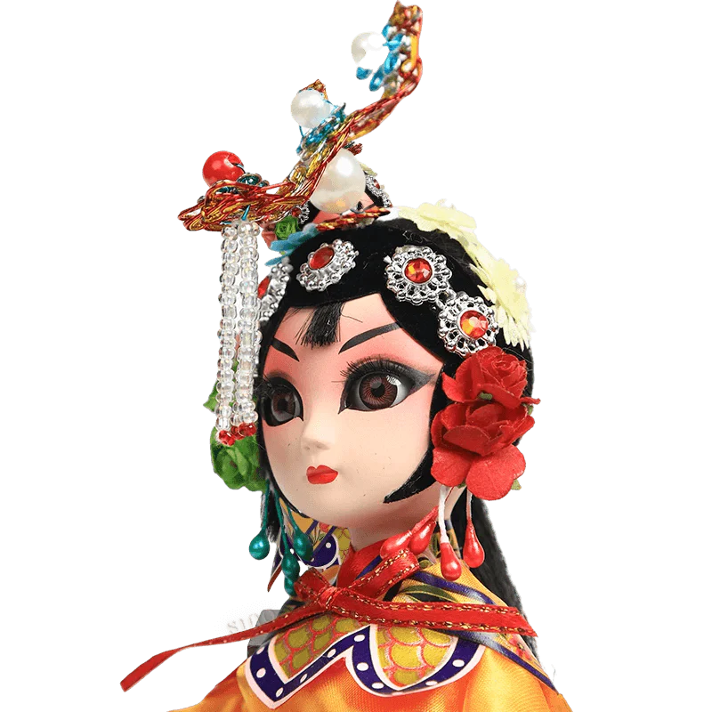 9-Inch Handmade Chinese Doll – Peking Opera Consort Yu Character Collectible - SinoCultural -- XJK0905