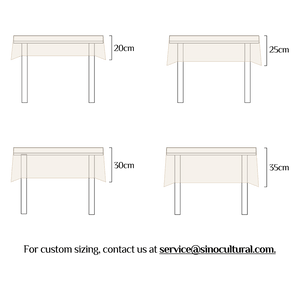 Chinoiserie Classical Bamboo Rectangular Black and White Tablecloth - SinoCultural -- TC022WB85
