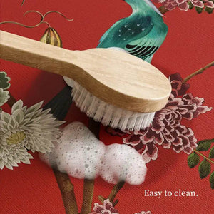 Chinoiserie Royal Red Festive Leather Tea Table Mat - SinoCultural -- TM039A15