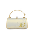 Embroidery Leather White Shoulder Bag Lotus Elegant Handbag - SinoCultural -- P120312
