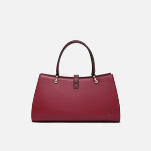 Embroidery Leather Red Magnolia Women's Crossbody Handbag - SinoCultural -- P220237