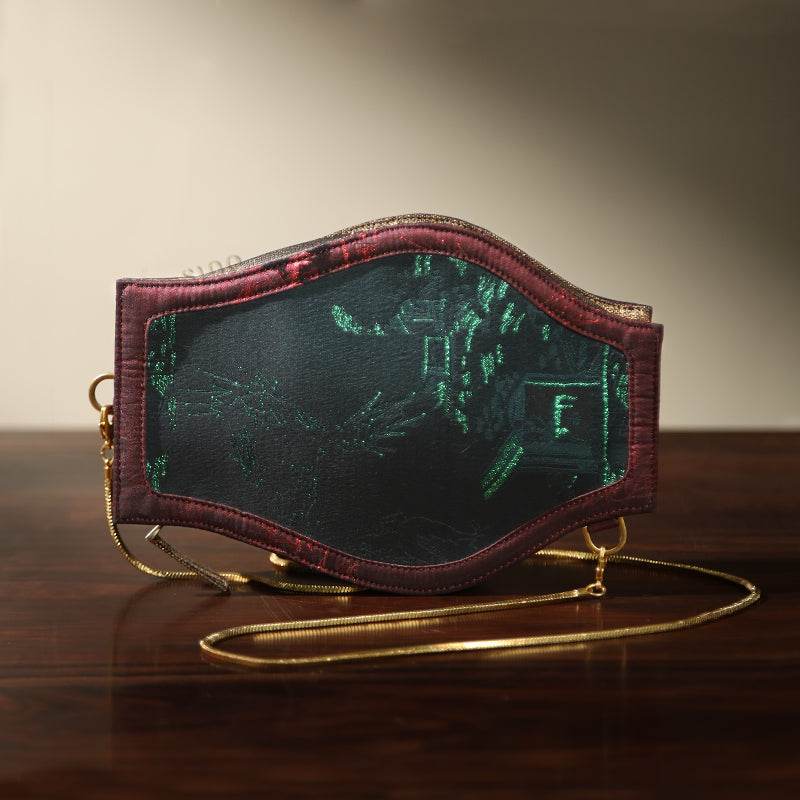 Ultra-Light Water Bottle-Shaped Song Brocade Vintage Style Crossbody Bag 164g - SinoCultural -- GD1204