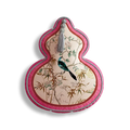 Gourd shape chinoiserie window lattice birds blossoms pillow, style A.