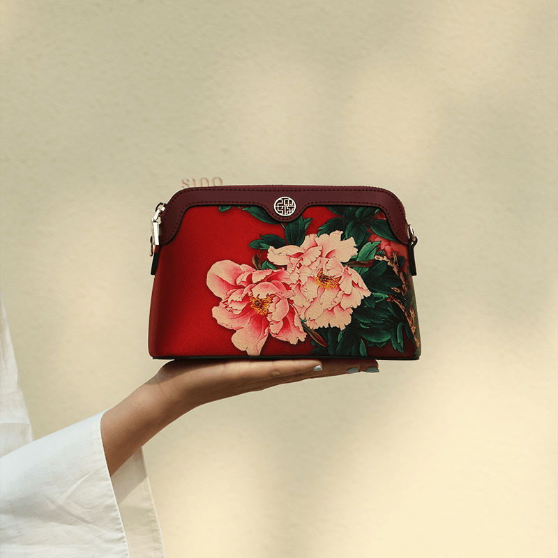 Handcrafted Mulberry Silk Clutch Purse for Women | Floral Evening Bag & Wallet - SinoCultural -- P170029-R