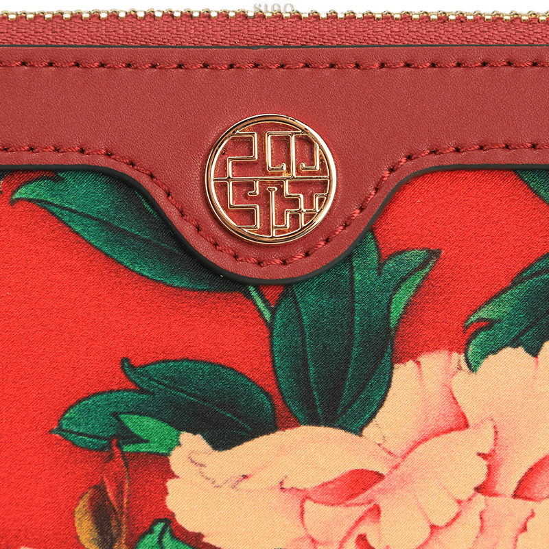 Handcrafted Mulberry Silk Clutch Purse for Women | Floral Evening Bag & Wallet - SinoCultural -- P170029-R