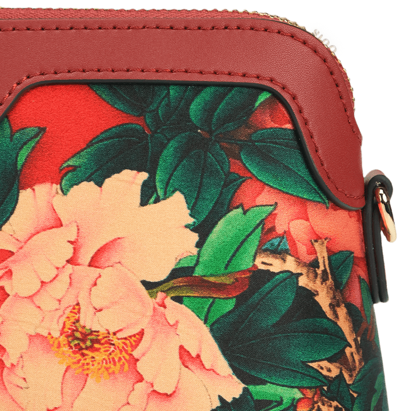 Handcrafted Mulberry Silk Clutch Purse for Women | Floral Evening Bag & Wallet - SinoCultural -- P170029-R