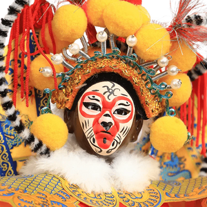 12-Inch Vintage Chinese Dolls - Handmade Peking Opera Wukong Art Collectible - SinoCultural -- JH1256