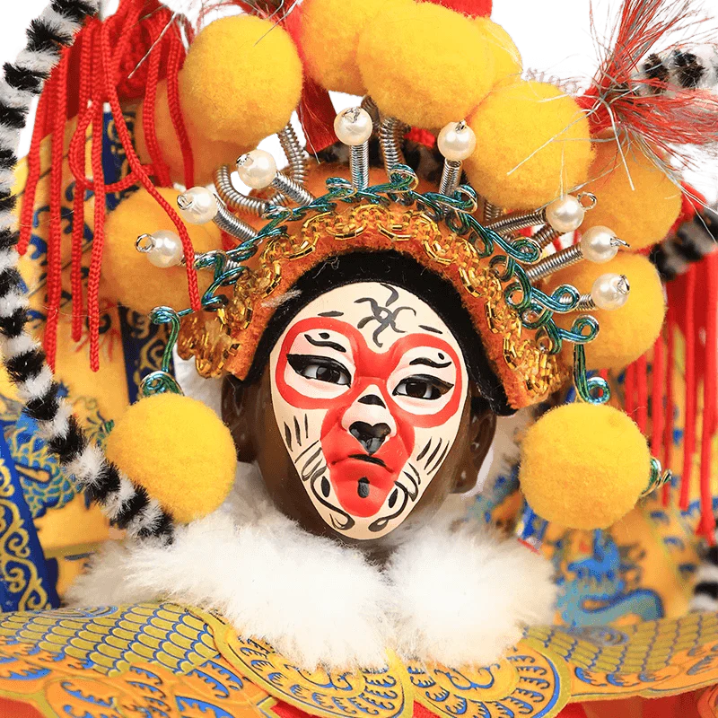12-Inch Vintage Chinese Dolls - Handmade Peking Opera Wukong Art Collectible - SinoCultural -- JH1256