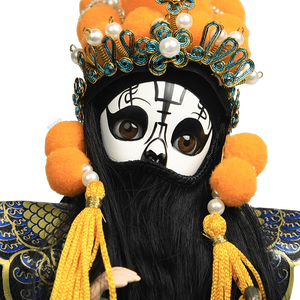 9-Inch Handmade Chinese Doll – Peking Opera Hegemon King Character Collectible - SinoCultural -- XJK0904