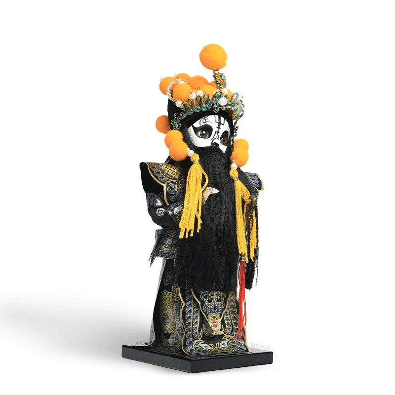 9-Inch Handmade Chinese Doll – Peking Opera Hegemon King Character Collectible - SinoCultural -- XJK0904