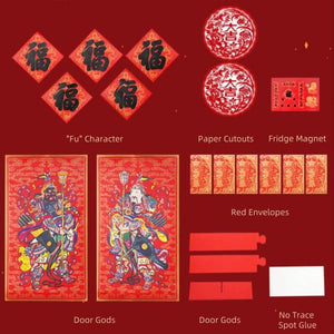 Chinese New Year 2025 Blessings Spring Festival Couplets Gift Set - SinoCultural -- CNY023