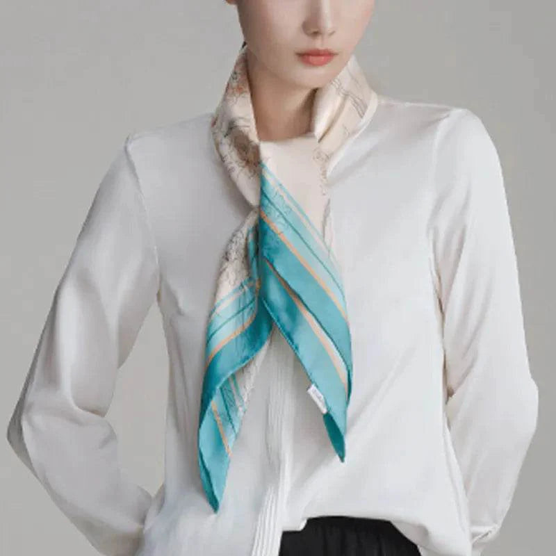 Mulberry Silk Imperial Peony Silk Square Scarf 90 x 90 Cm - SinoCultural -- SS020-2