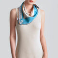 100% Mulberry Silk Jiangnan Bloom Silk Square Scarf 68 x 68 Cm - SinoCultural -- SS021-1