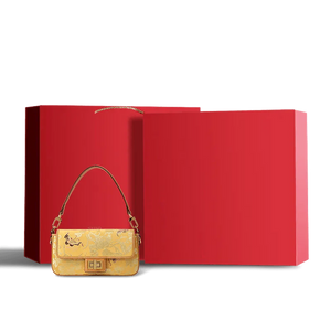 Luxury Yunjin Brocade Leather Handbag with Embroidered Butterfly Pattern - SinoCultural -- FJ220681