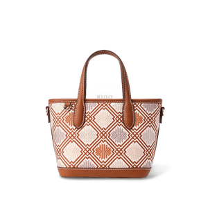 Luxury Zhuang Brocade Embroidered Leather Zipper Crossbody Bag - SinoCultural -- FJ110696