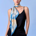 100% Mulberry Silk Watercolor Misty Lotus Square Scarf 70 x 70 Cm - SinoCultural -- SS023-1