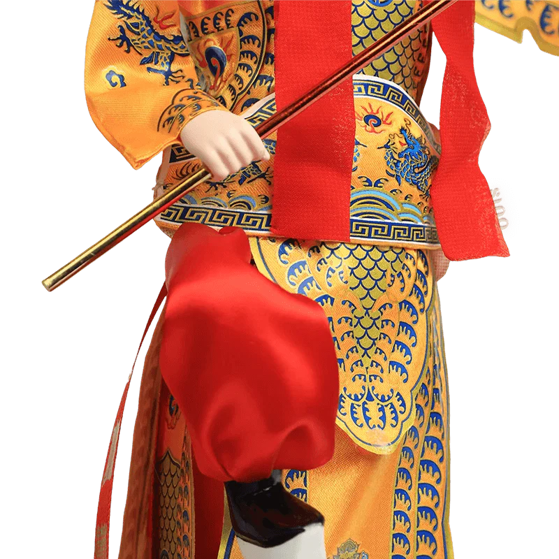 12-Inch Vintage Chinese Dolls - Handmade Peking Opera Wukong Art Collectible - SinoCultural -- JH1256