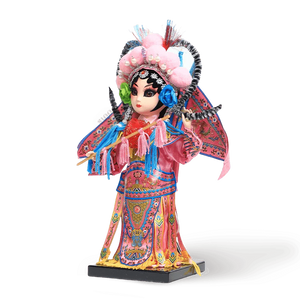 9-Inch Handmade Chinese Doll – Peking Opera Warrior Mu Guiying Collectible - SinoCultural -- XJK0901