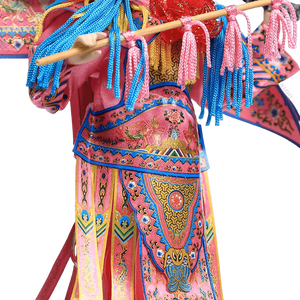 9-Inch Handmade Chinese Doll – Peking Opera Warrior Mu Guiying Collectible - SinoCultural -- XJK0901
