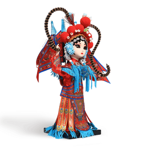 9-Inch Handmade Chinese Doll – Peking Opera Warrior Mu Guiying Collectible - SinoCultural -- XJK0901