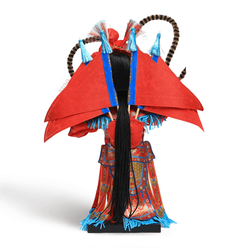 9-Inch Handmade Chinese Doll – Peking Opera Warrior Mu Guiying Collectible - SinoCultural -- XJK0901