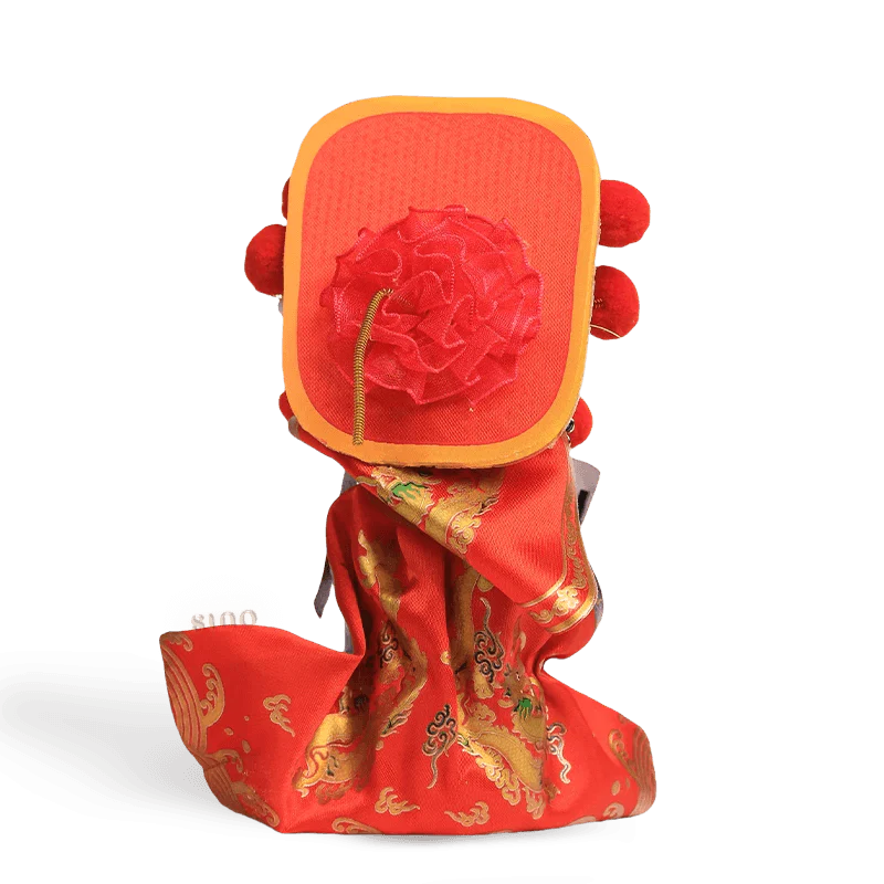 6-Inch Vintage Chinese Dolls - Handcrafted Sichuan Opera Face-Changing Red Art - SinoCultural -- QQ0665