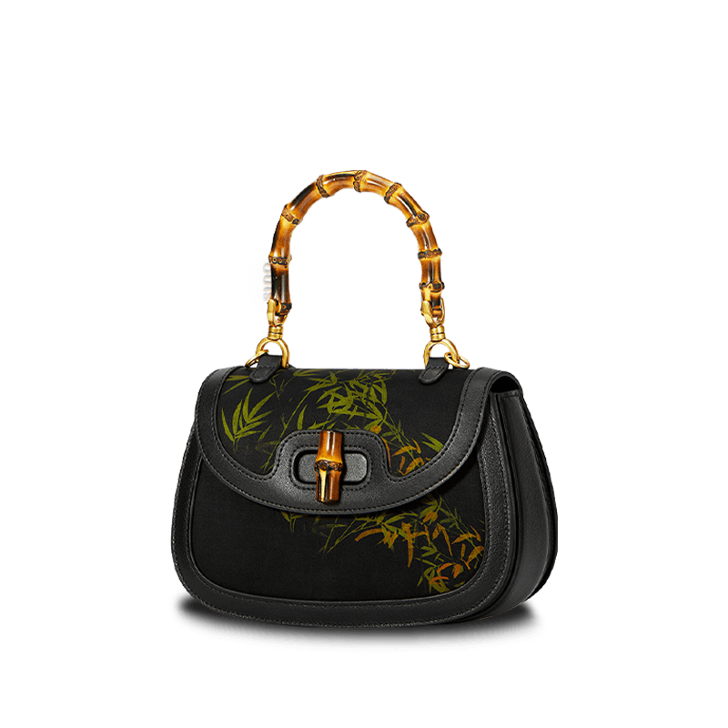 Xiangyunsha Print Crossbody Bamboo Handle Bag for Women - SinoCultural -- P110607