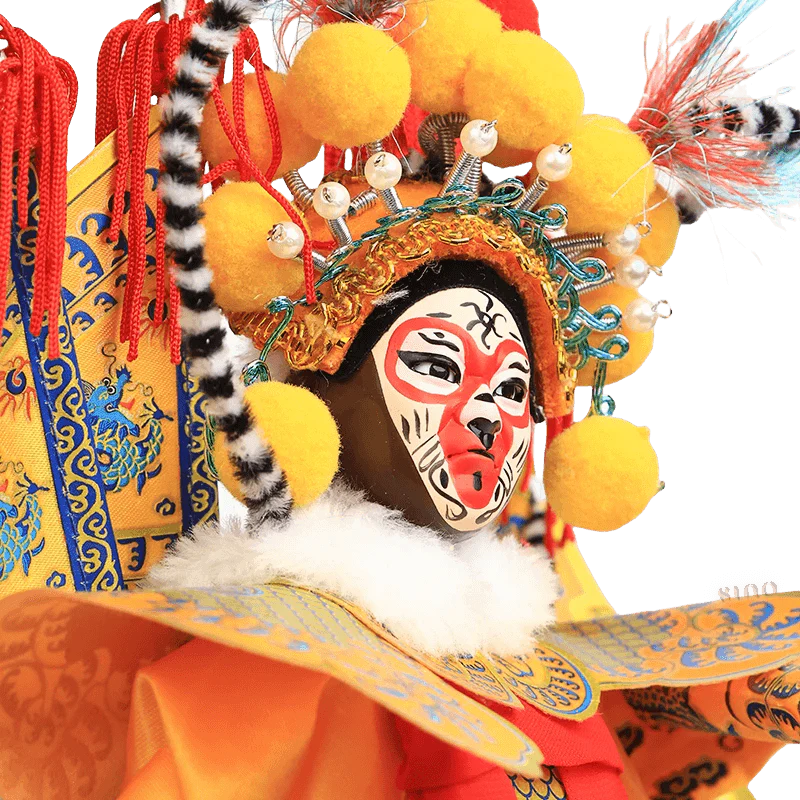 12-Inch Vintage Chinese Dolls - Handmade Peking Opera Wukong Art Collectible - SinoCultural -- JH1256