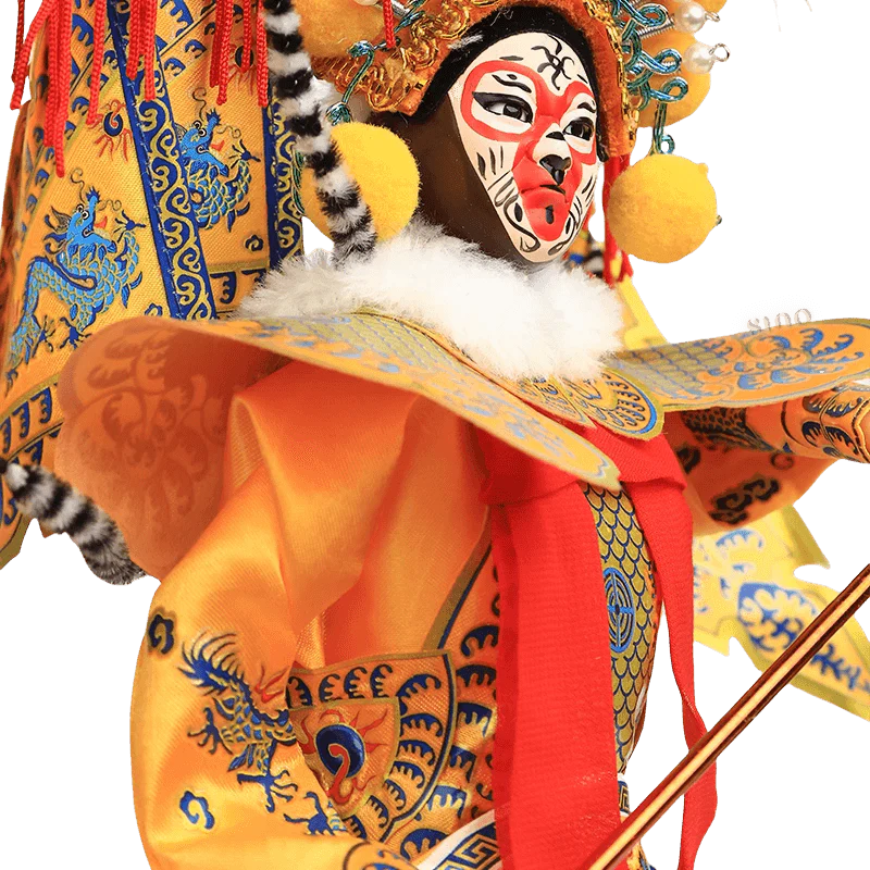12-Inch Vintage Chinese Dolls - Handmade Peking Opera Wukong Art Collectible - SinoCultural -- JH1256
