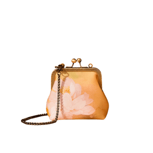 Mulberry Silk Retro Gold Mini Coin Purse Wallet Lotus - SinoCultural -- LD570602G