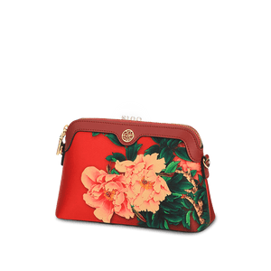 Handcrafted Mulberry Silk Clutch Purse for Women | Floral Evening Bag & Wallet - SinoCultural -- P170029-R