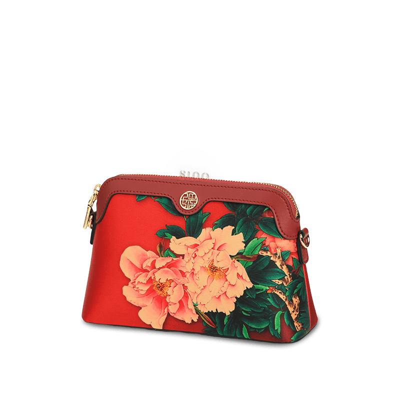 Handcrafted Mulberry Silk Clutch Purse for Women | Floral Evening Bag & Wallet - SinoCultural -- P170029-R