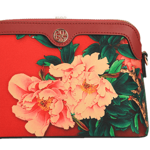 Handcrafted Mulberry Silk Clutch Purse for Women | Floral Evening Bag & Wallet - SinoCultural -- P170029-R