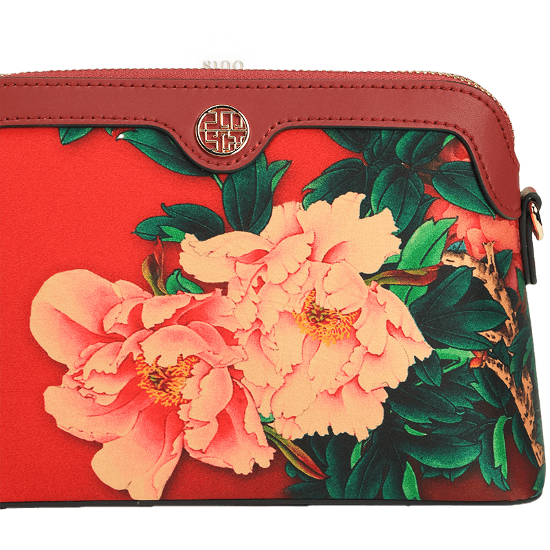 Handcrafted Mulberry Silk Clutch Purse for Women | Floral Evening Bag & Wallet - SinoCultural -- P170029-R